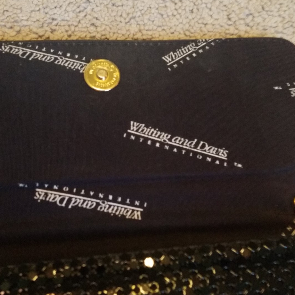 Vintage Whiting & Davis Black Metal Mesh Clutch Bag - Picture 4 of 6